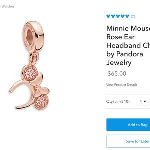 Minnie Mouse Rose Ear Headband Charm 